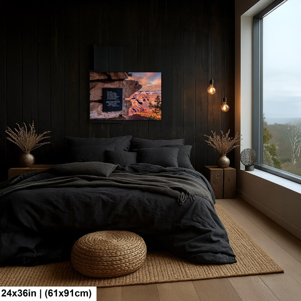 Grand Canyon Sunset Psalm 104:24 Scripture Plaque – Arizona Photography Wall Art
