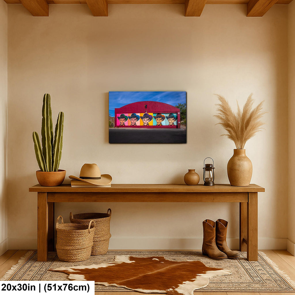 Tucson Mural - Colorful Cowboy Mural, Warhol Style, Photography Print Wall Art
