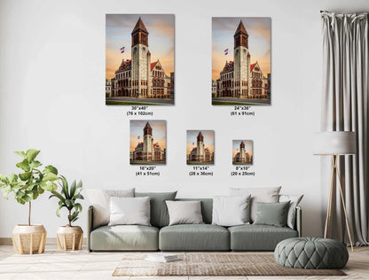 Beneath the Clock Tower: Albany City Hall, New York Print Wall Art Photography Architecture Portrait Aluminum/Acrylic/Metal/Canvas