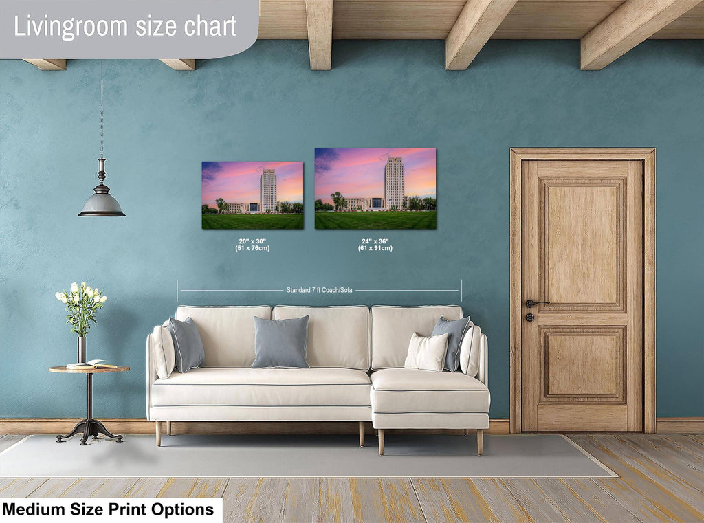 North Dakota State Capitol Sunset Skyscraper, Bismarck Architectural Photography Wall Art