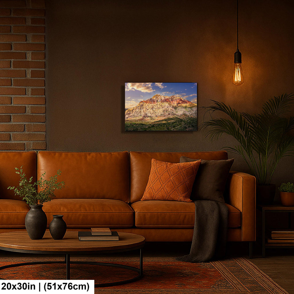 Red Rock Canyon Mountain Landscape at Sunset, Las Vegas Nevada Photography Print