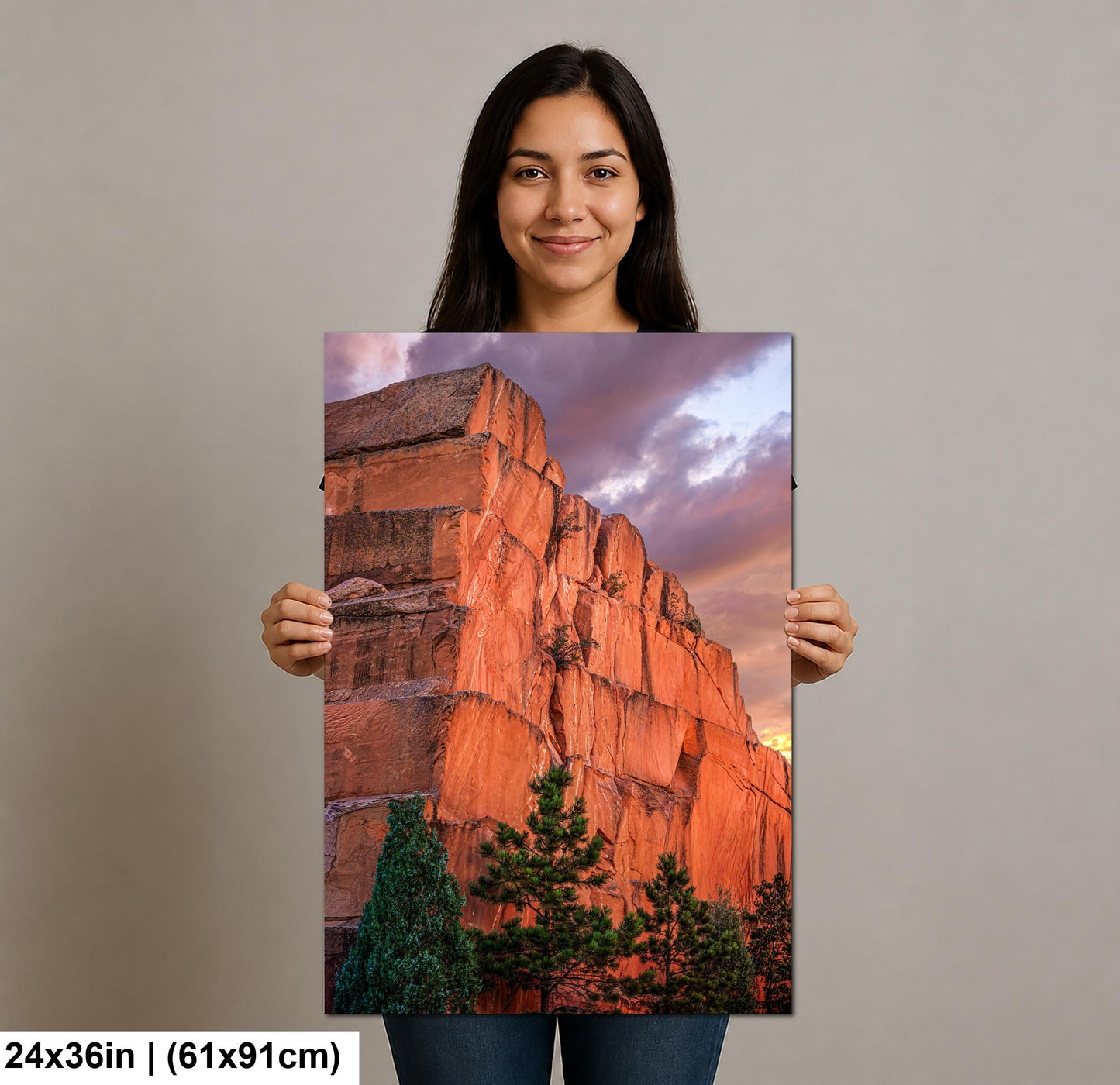 Red Sandstone Cliffs Photography Print, Red Rock Canyon Open Space Colorado Springs, Dramatic Sunset Wall Art