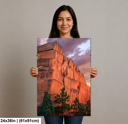 Red Sandstone Cliffs Photography Print, Red Rock Canyon Open Space Colorado Springs, Dramatic Sunset Wall Art