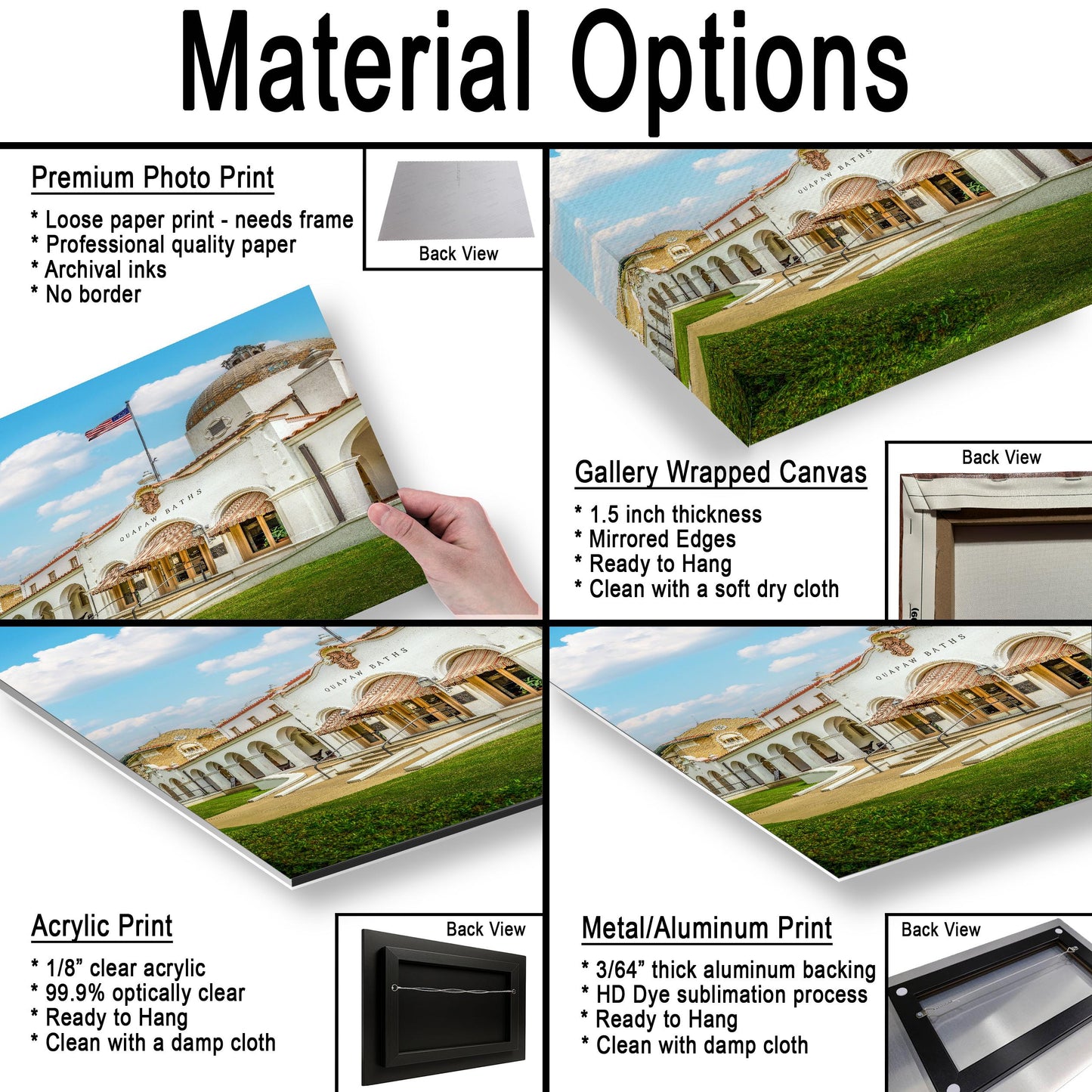 Quapaw Baths Historic Building, Hot Springs National Park Arkansas, Photography Print Wall Art