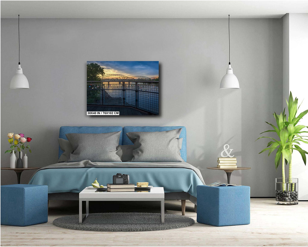 Kansas City Bridge Riverfront Locks of Love Photography Wall Art