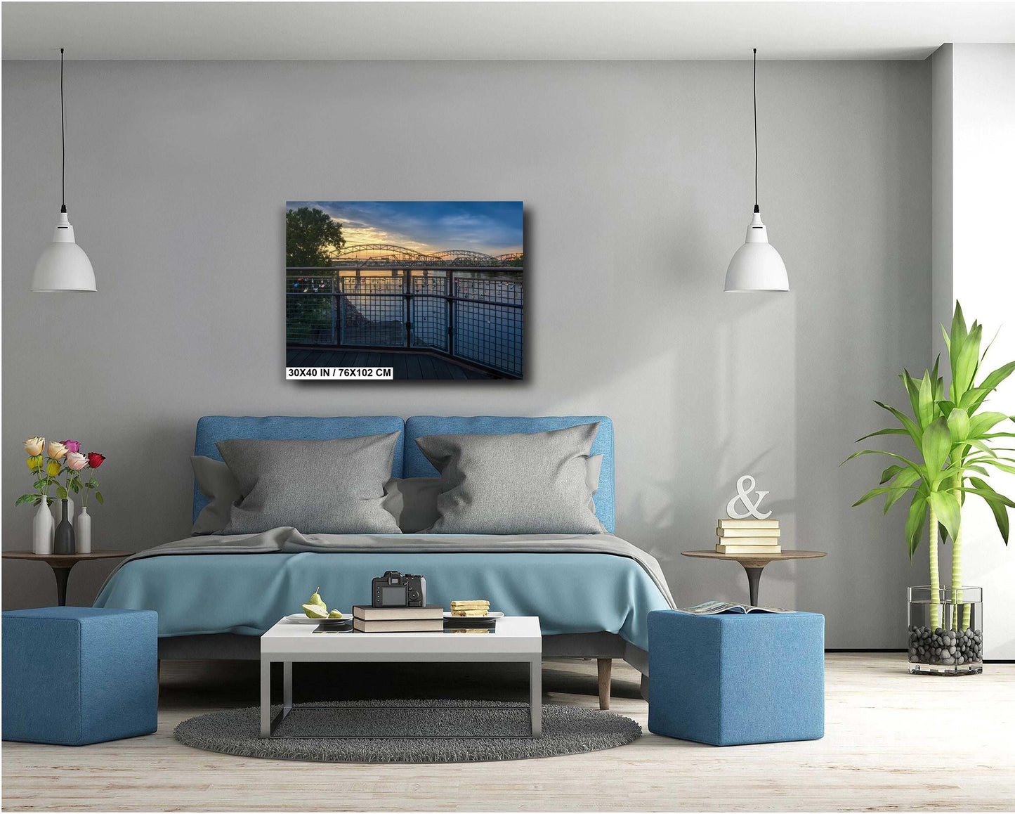 Kansas City Bridge Riverfront Locks of Love Photography Wall Art