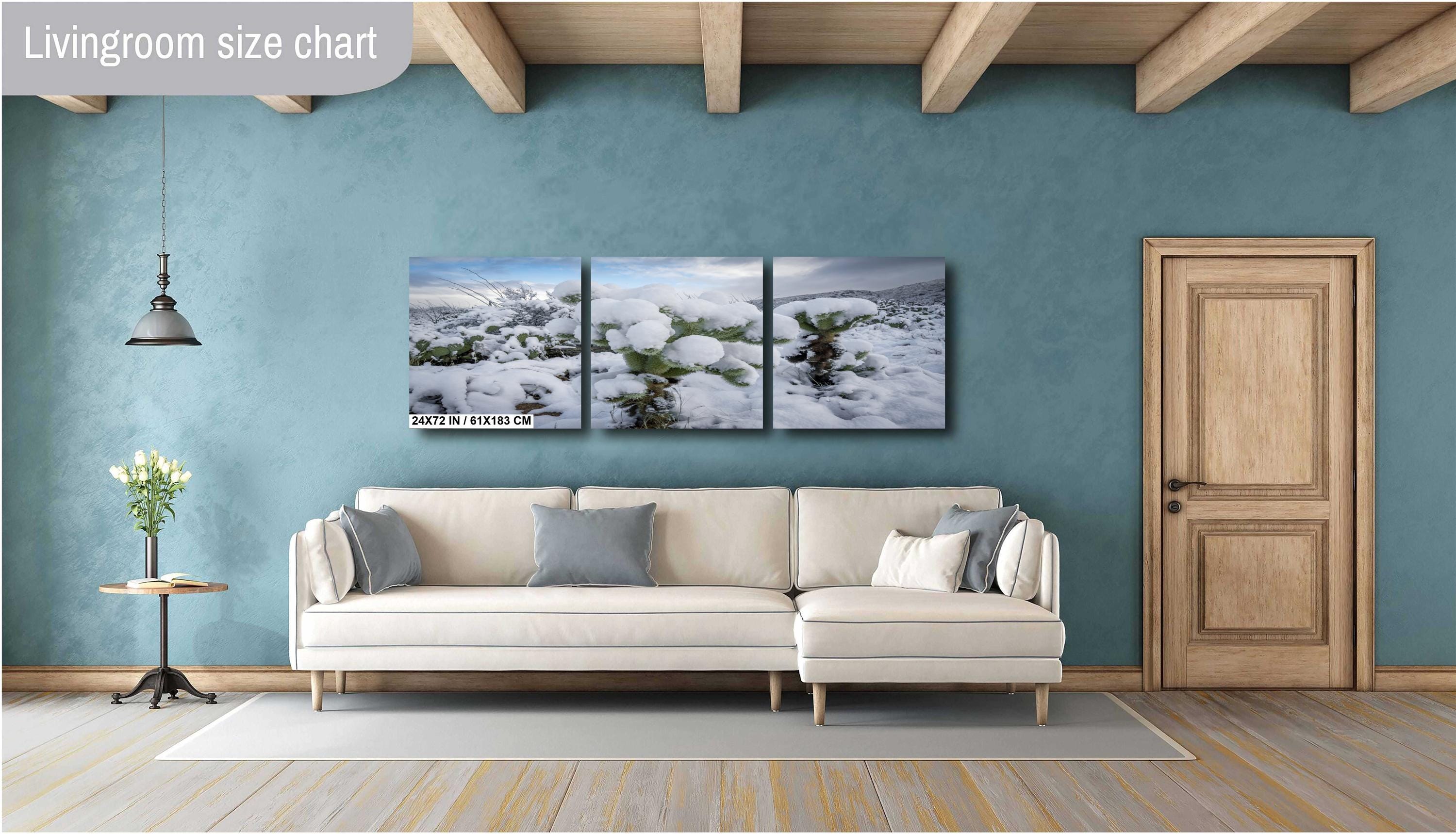 Snowy Cactus Wonderland Print: Arizona Winter Desert Photography