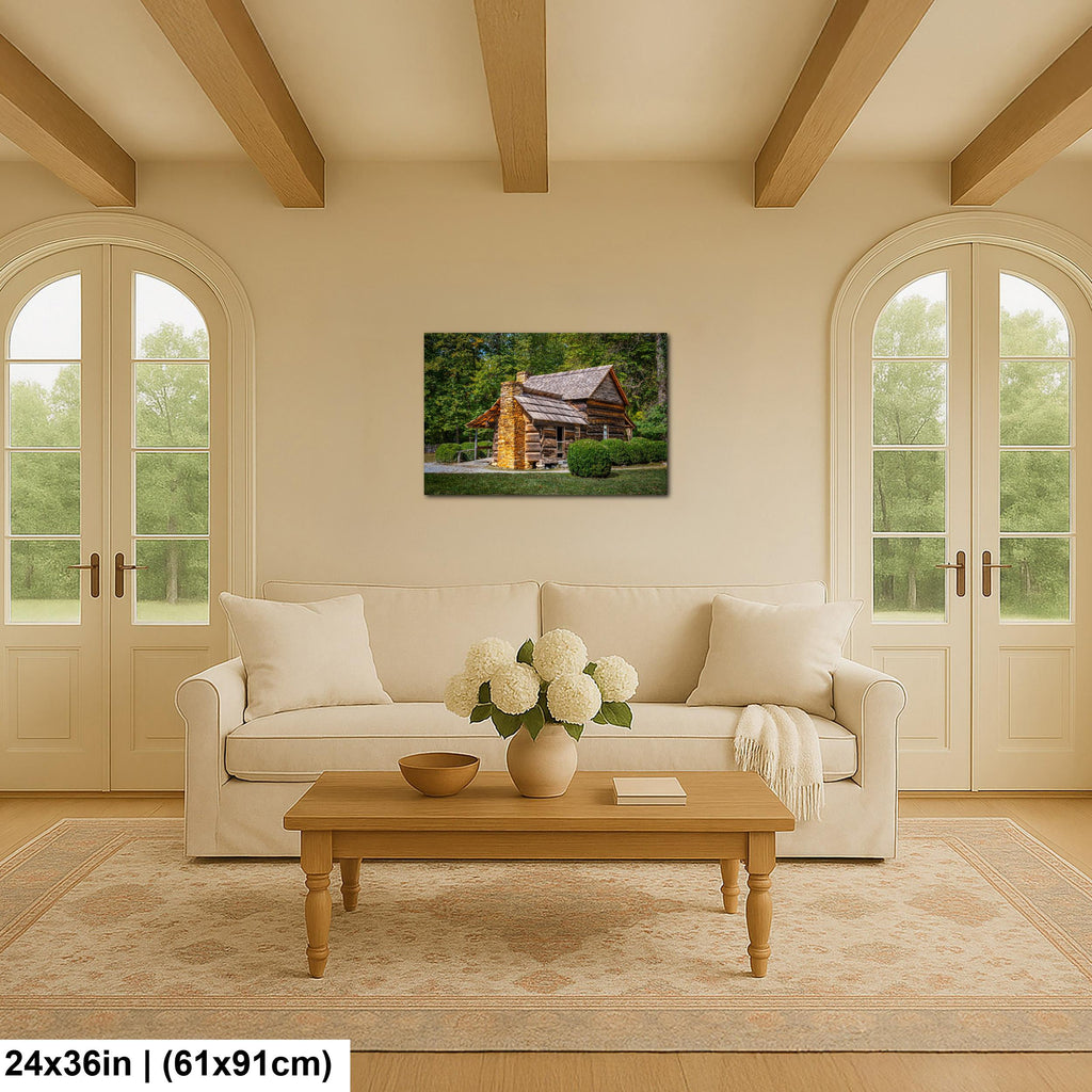 Mountain Homestead: Great Smoky Mountains NP Log Cabin Photography Wall Art