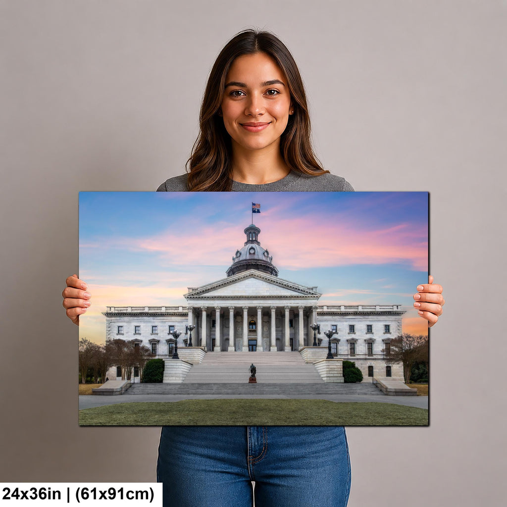 South Carolina State House at Sunset Photography Print, Columbia SC Capitol Building, Government Architecture Wall Art