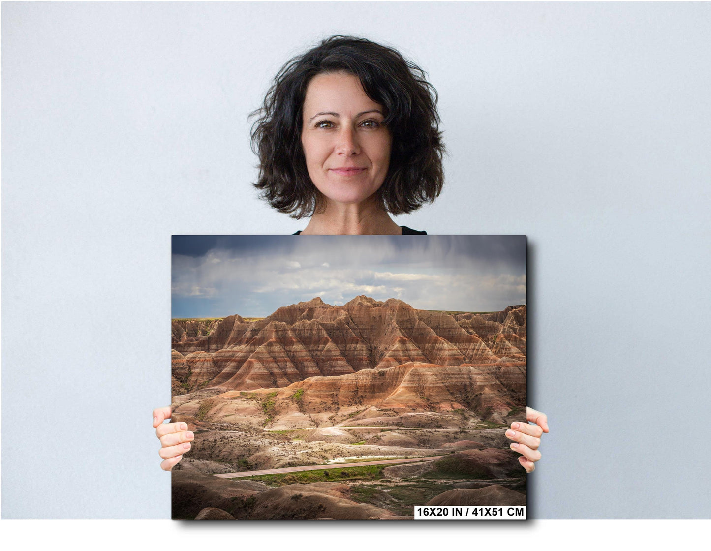 Badlands National Park SD Highway 240 Vista Layered Buttes South Dakota Photo Print, Desert Landscape Wall Art Decor, Acrylic Metal Canvas