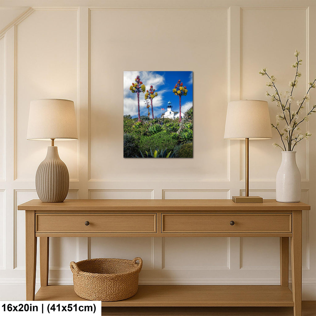 Blooming Lighthouse: Point Loma Lighthouse San Diego CA Photo Wall Art