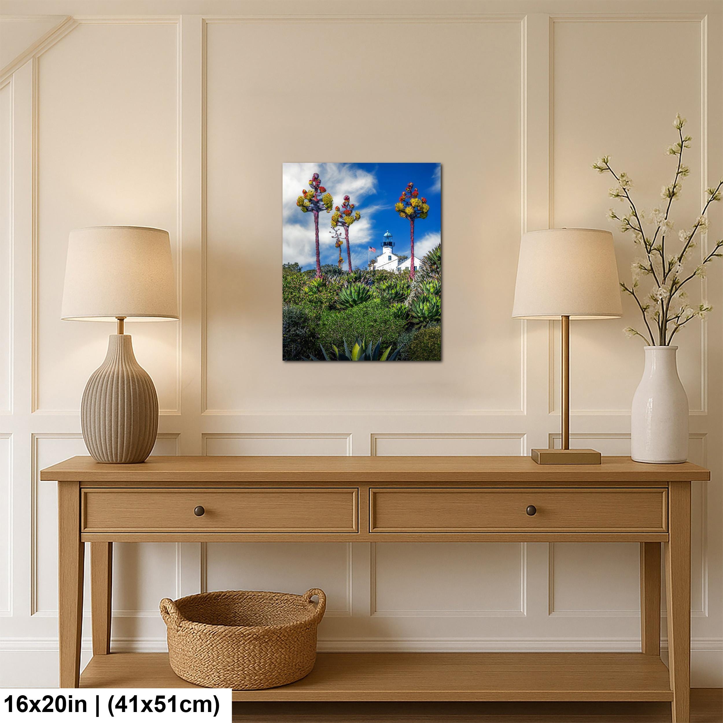 Blooming Lighthouse: Point Loma Lighthouse San Diego CA Photo Wall Art