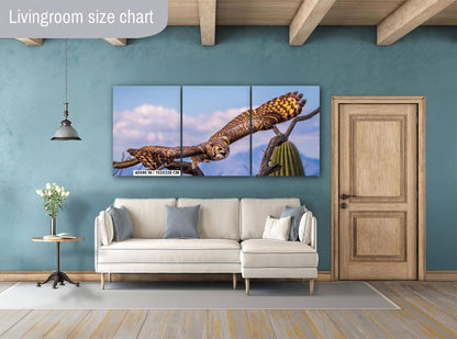 Great Horned Owl Arizona Desert Landscape Saguaro Cactus Wildlife Bird Photography Print Canvas Metal Acrylic Wall Art