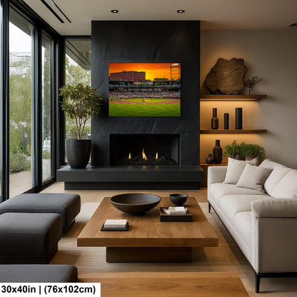 Golden Hour Baseball at CHS Field St. Paul Minnesota Photography Print, Sunset Stadium Wall Art, Sports Decor