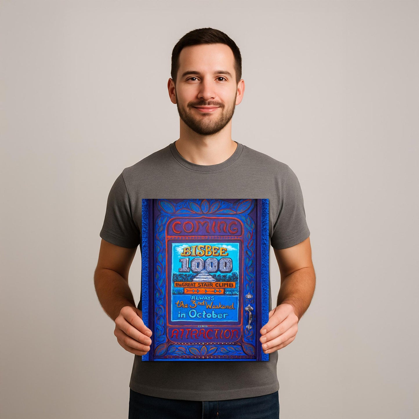 Bisbee Arizona Door Mural Colorful Stair Climb Photography Wall Art