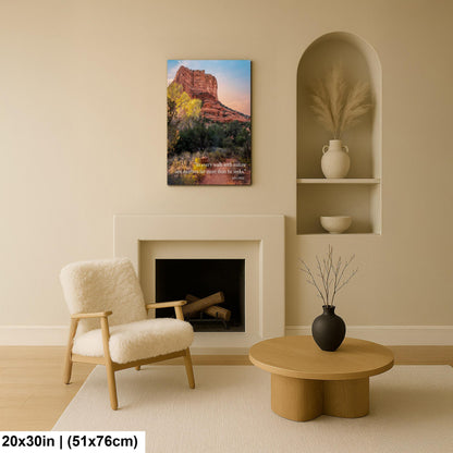 John Muir Inspirational Quote Wall Art for Calm and Reflection, Red Rock Nature Photography Print for Home or Office Decor
