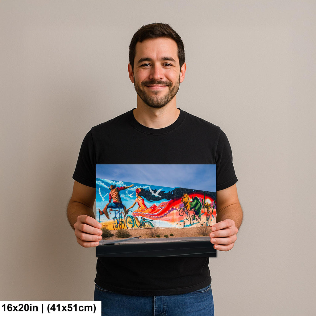 Tucson Mural - Desert Dream Bicycle Mural, Photography Print Wall Art