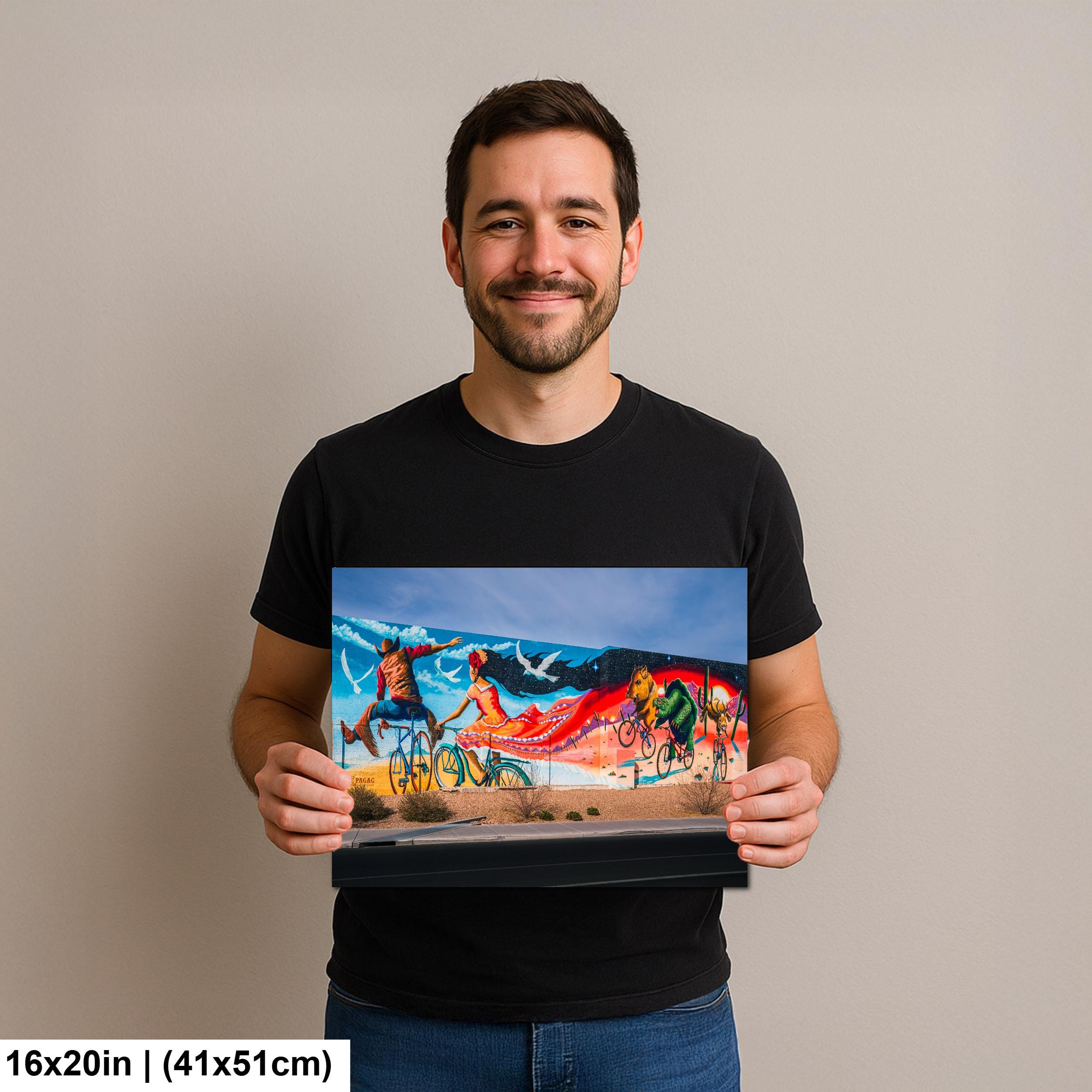 Tucson Mural - Desert Dream Bicycle Mural, Photography Print Wall Art