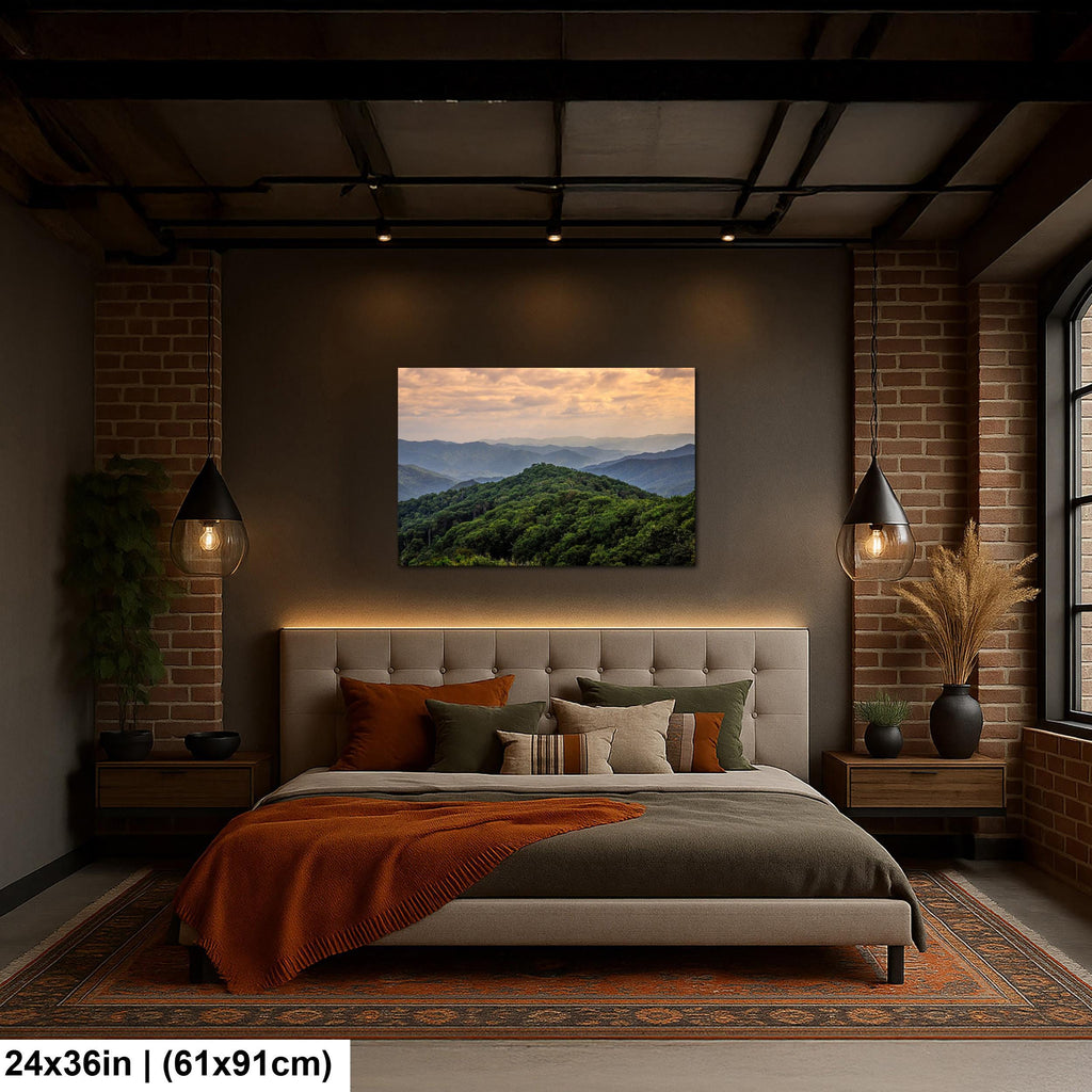 Layered Blue Majesty: Great Smoky Mountains Tennessee Photography Wall Art