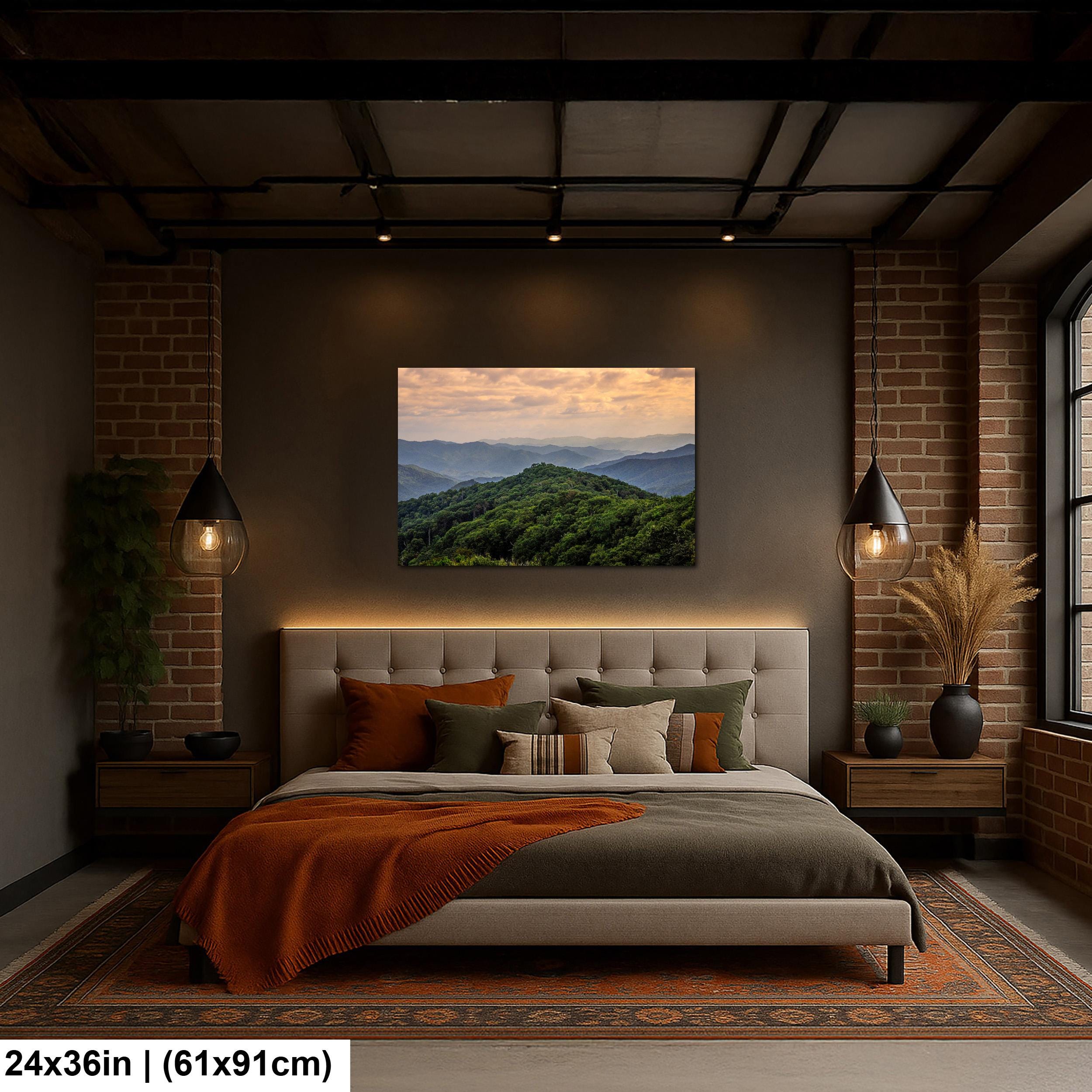 Layered Blue Majesty: Great Smoky Mountains Tennessee Photography Wall Art