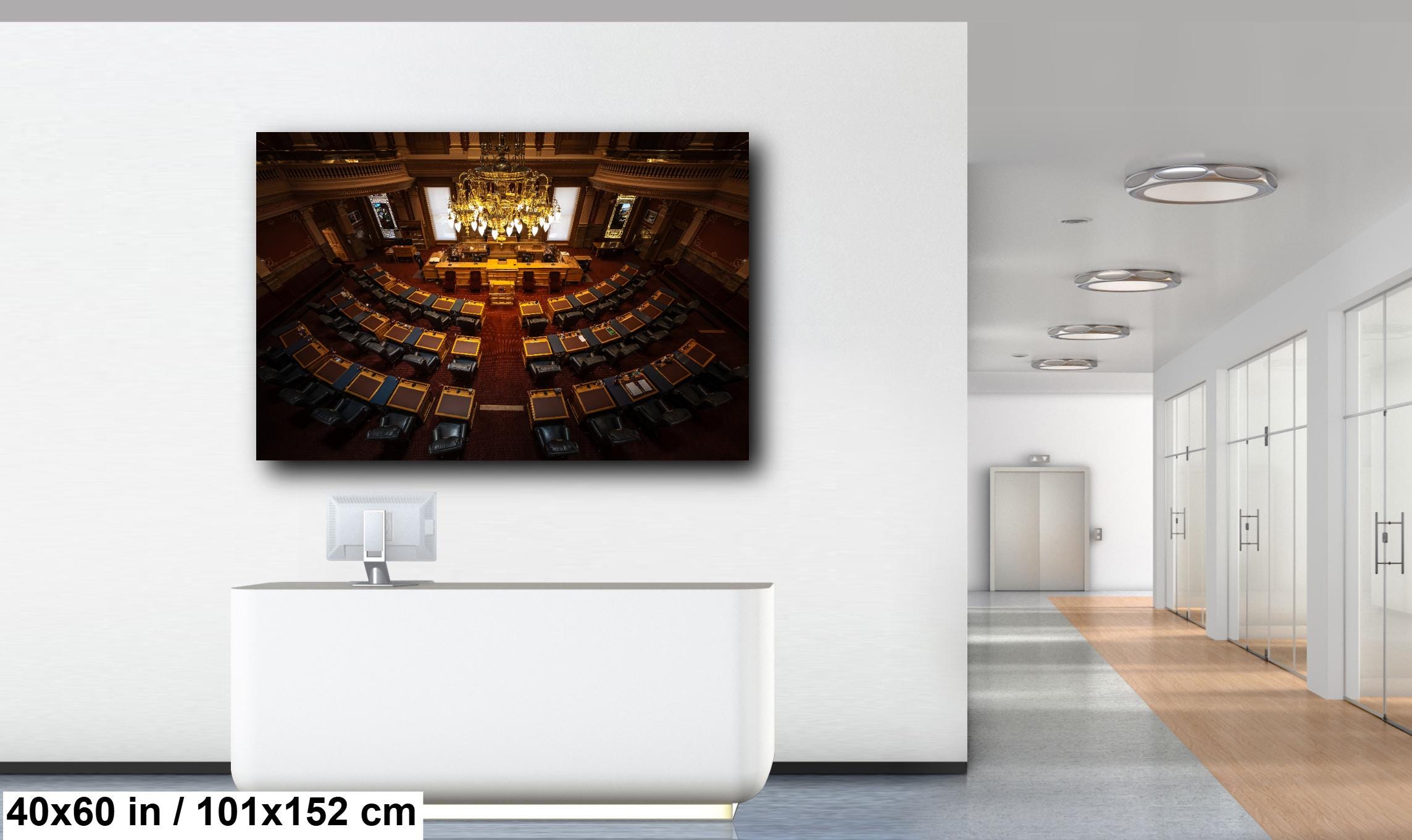 Colorado State Capitol Senate Chamber Print: Denver Legislative Interior Wall Art