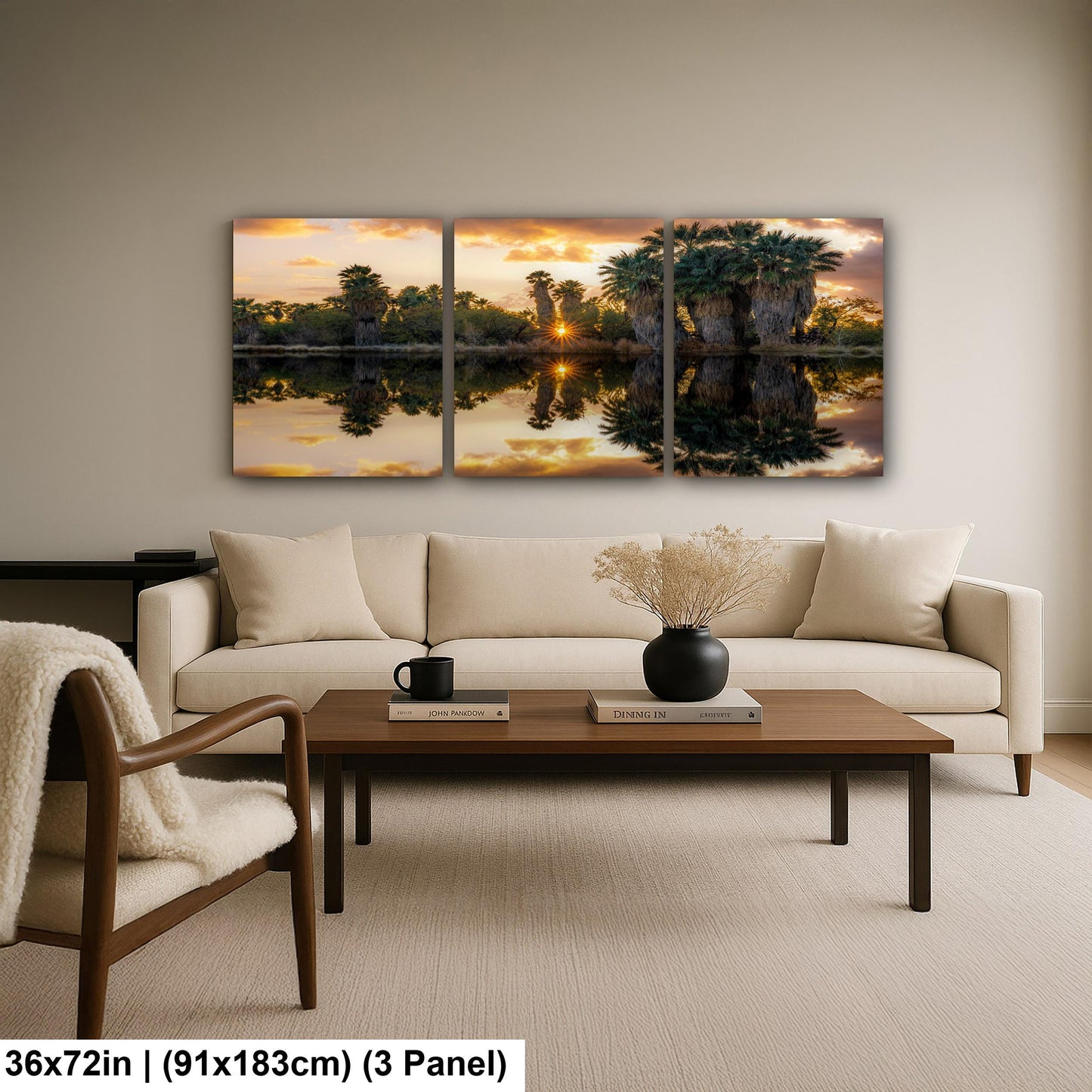 Agua Caliente Park Sunset Palm Oasis Reflection - Tucson Arizona Photography Print