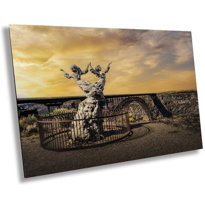 Twin Falls Idaho Print: Perrine Bridge & Twins Statue Landscape Photography