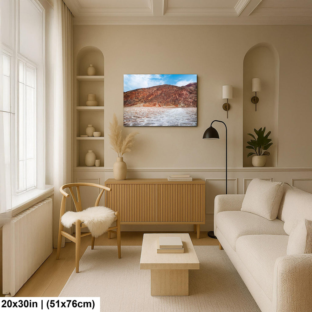 Badwater Basin Salt Flats and Black Mountains Death Valley California Photography Print