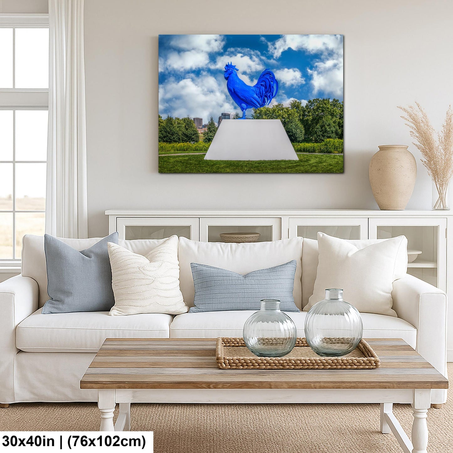Blue Rooster Sculpture Minneapolis Sculpture Garden Minnesota Photography Print Wall Art Home Decor