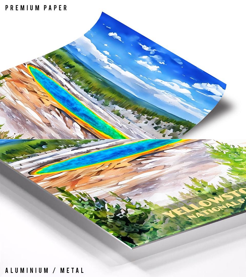 Bryce Canyon Poster - Watercolor Stylized Print | Utah Landscape Decor Metal Wall Art