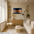 Albert Einstein Difficulty Opportunity Pier Sunset Motivational Photography Print