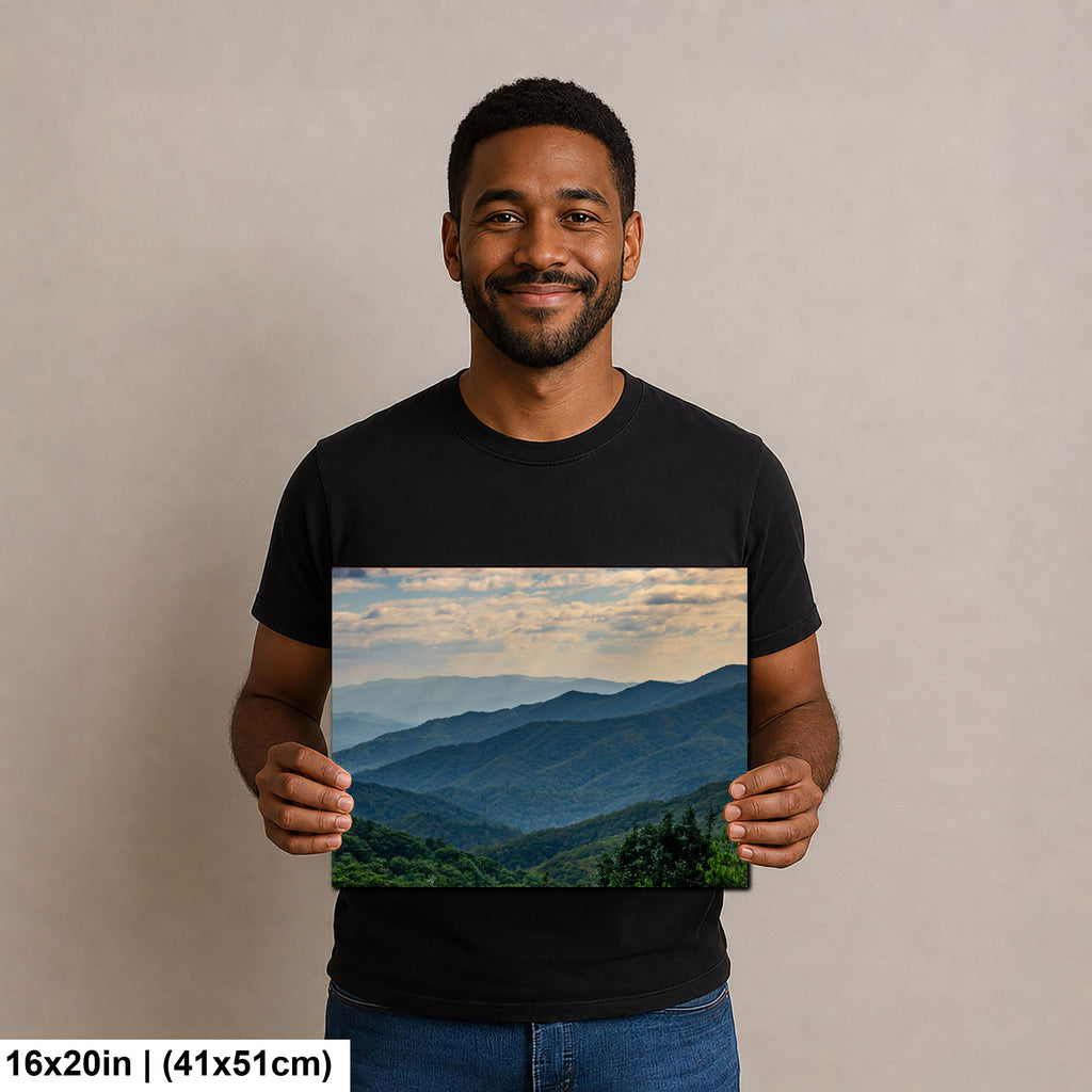 Mountain Waves: Scenic View Great Smoky Mountains Tennessee Photo Wall Art