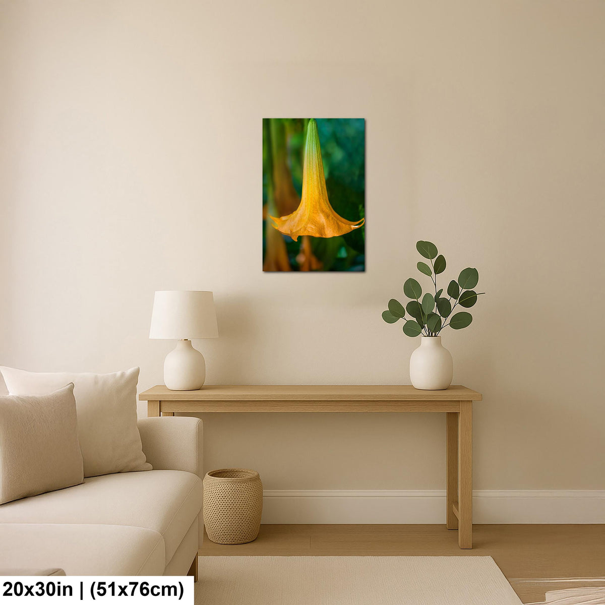 Golden Bell: Angel's Trumpet Flower Botanical Floral Photography Wall Art