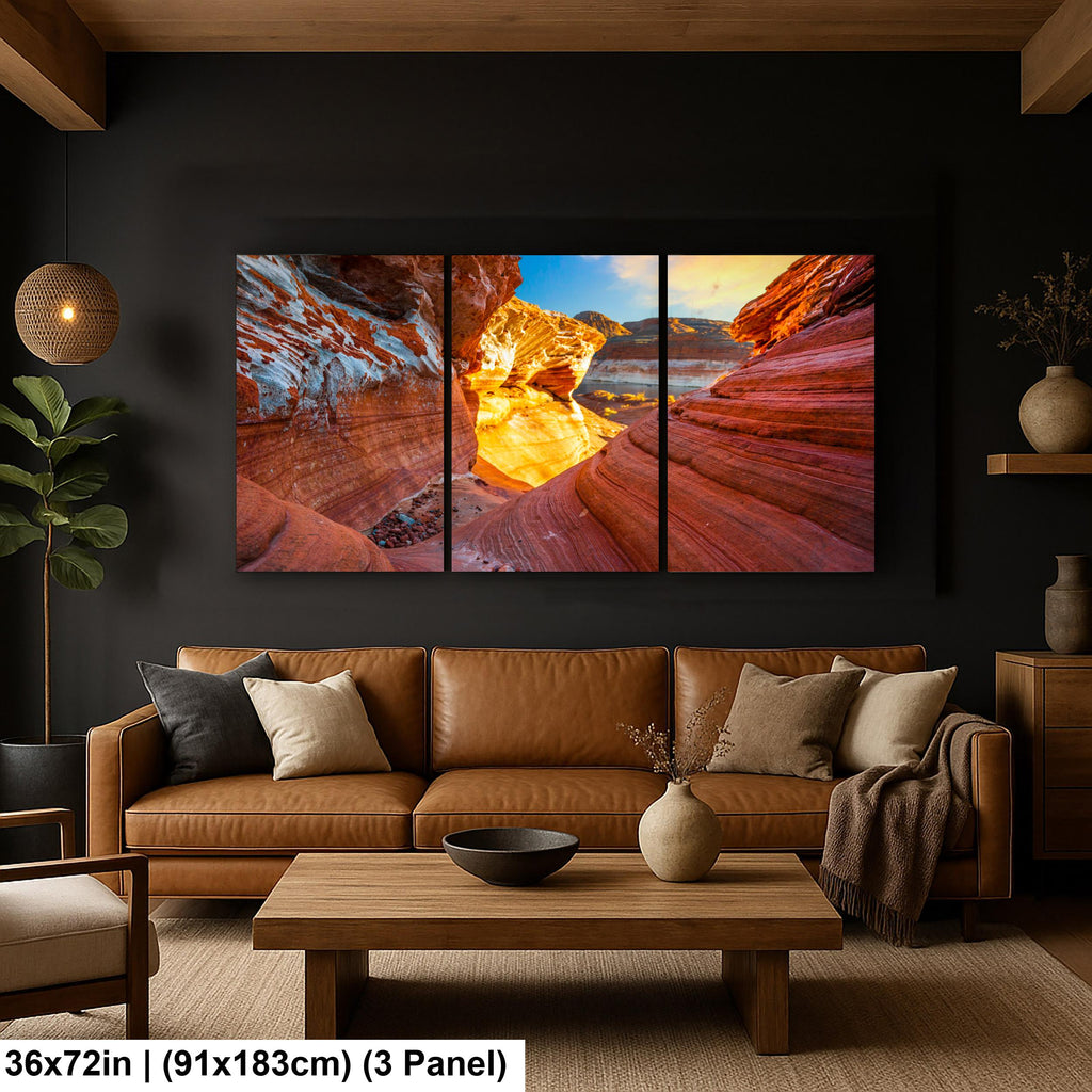 Lake Powell Golden Sandstone Glow Page Arizona Photography Print, Southwest Canyon Wall Art
