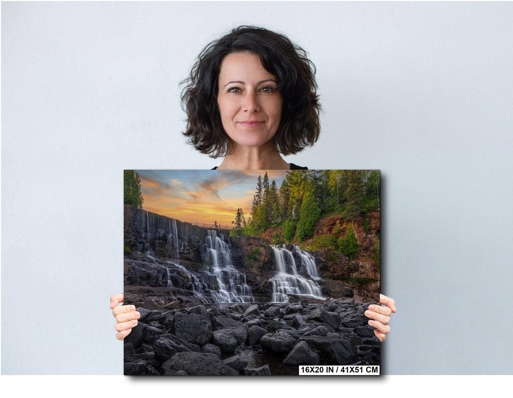 Gooseberry Falls Watercolor Style: Minnesota State Park Photography Wall Art
