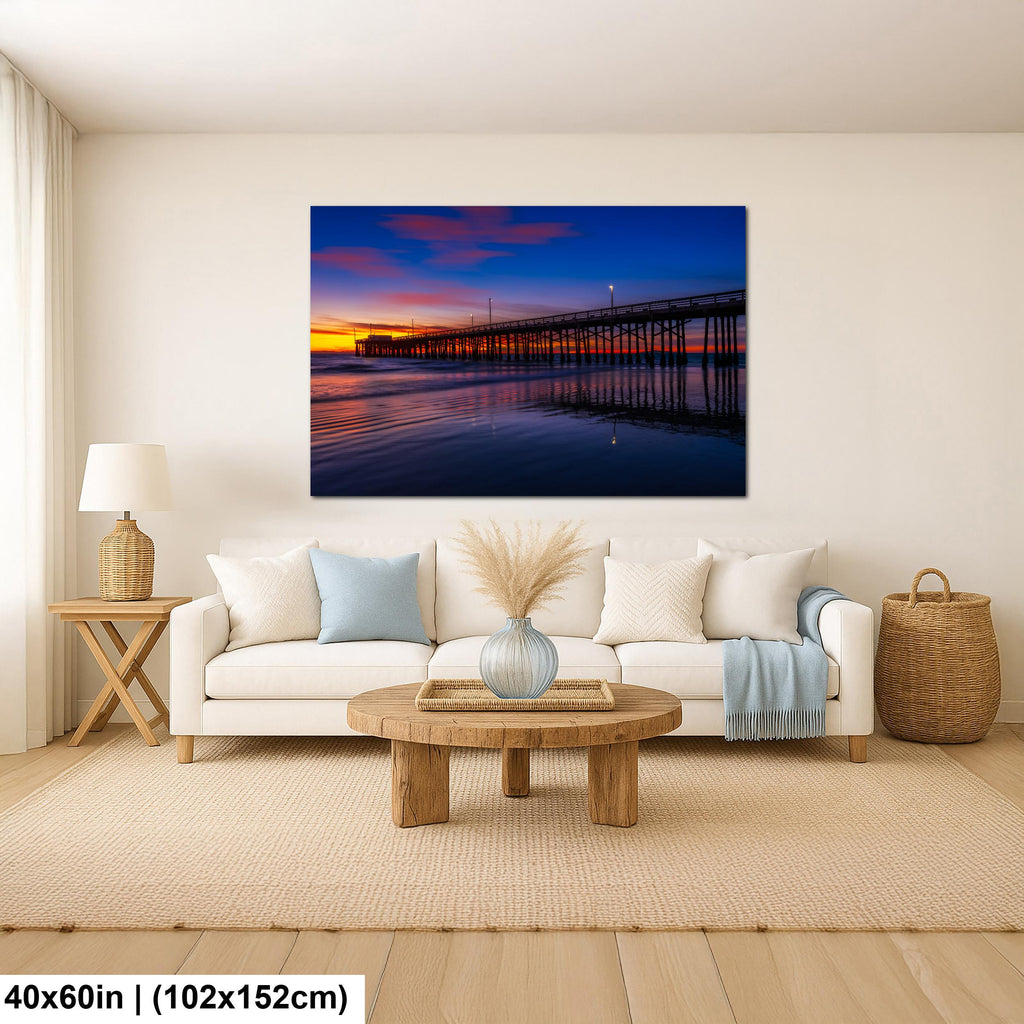 Twilight Reflections: Newport Beach Pier California Photography Wall Art