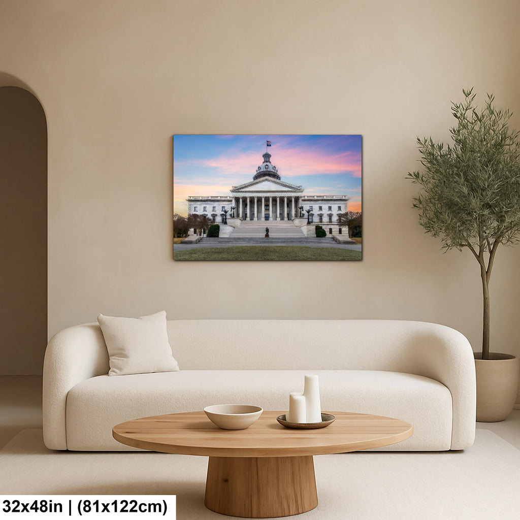 South Carolina State House at Sunset Photography Print, Columbia SC Capitol Building, Government Architecture Wall Art