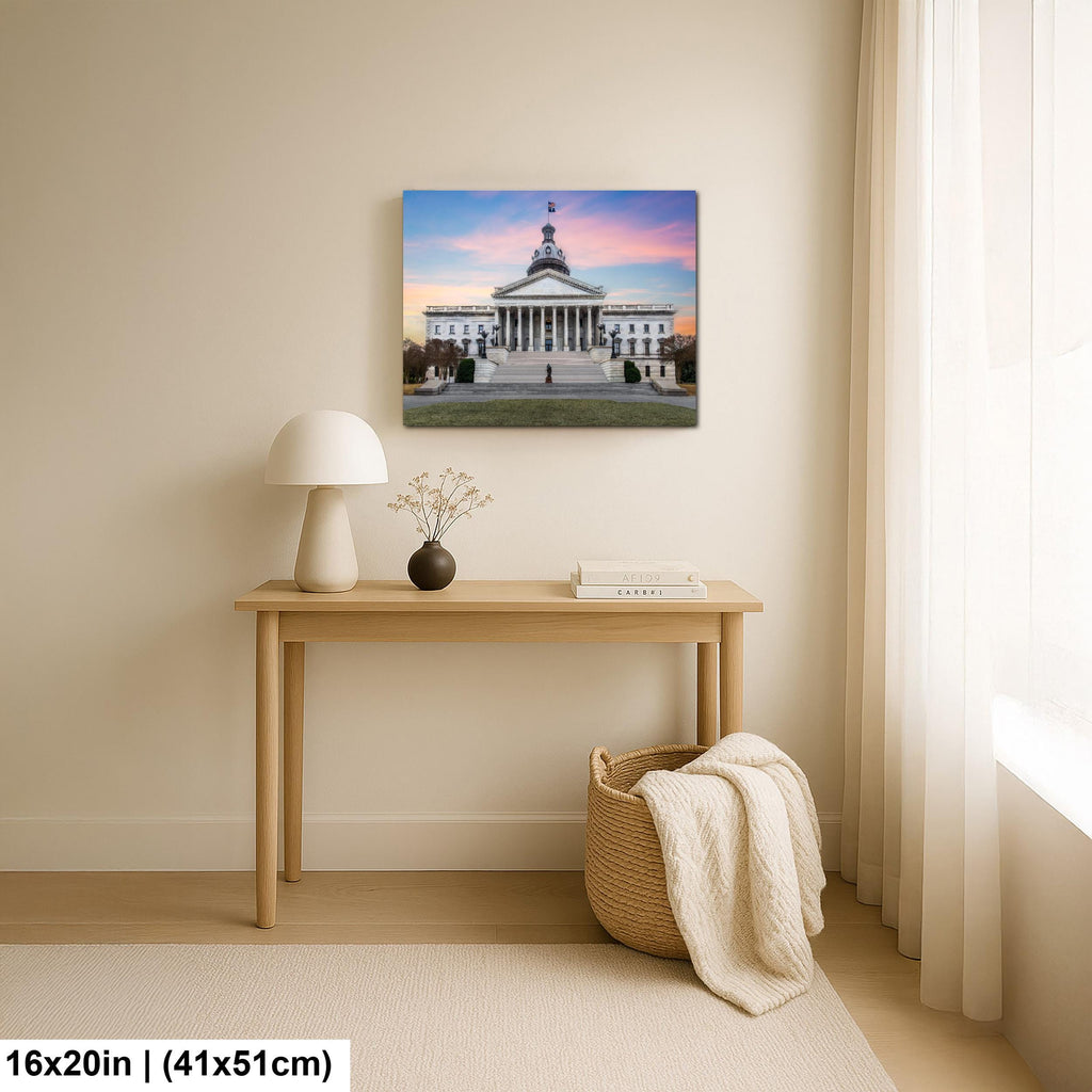 South Carolina State House at Sunset Photography Print, Columbia SC Capitol Building, Government Architecture Wall Art