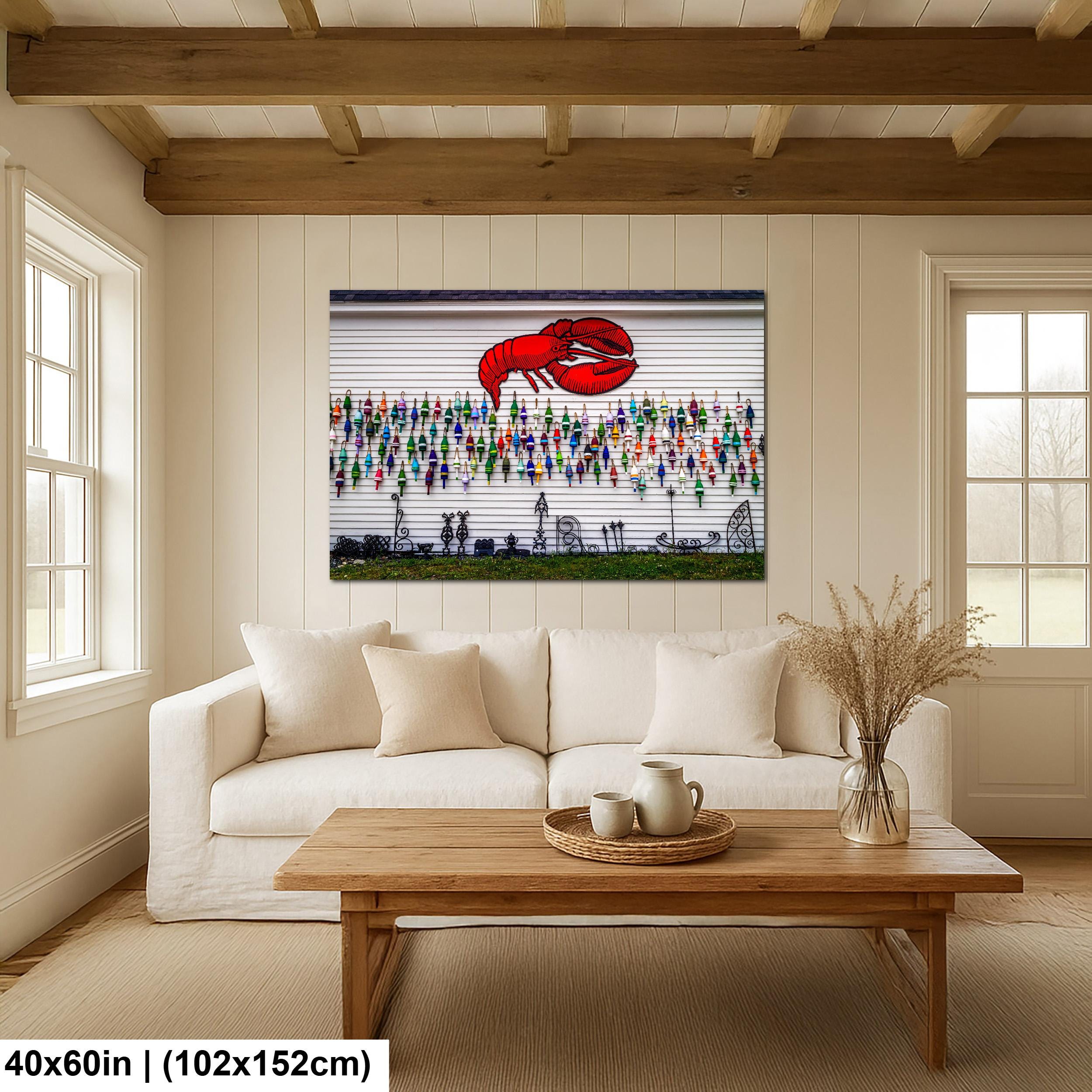 Lobster Buoy Display: Bar Harbor Maine Coastal Fishing Photography Wall Art
