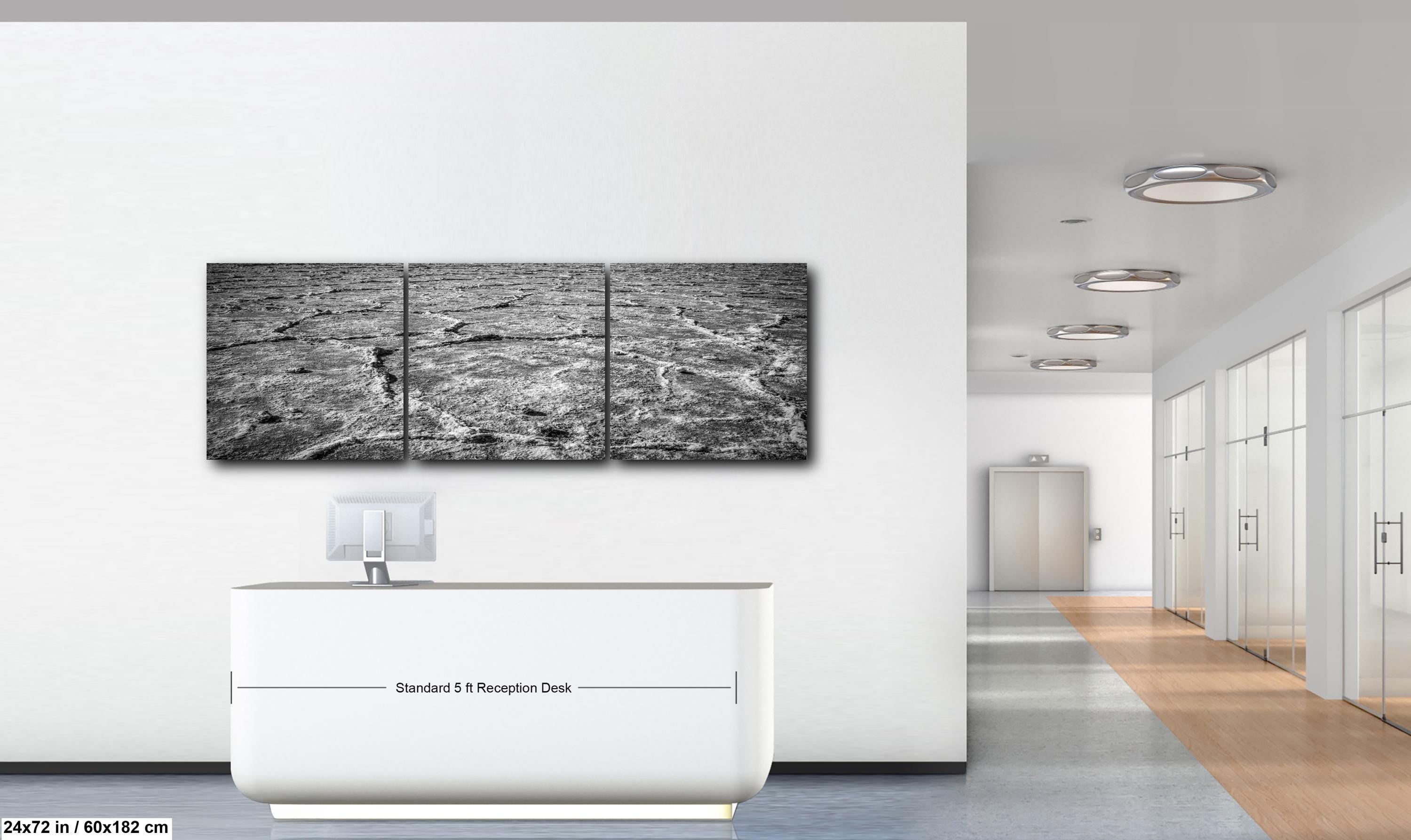 Black and White Salt Flats Photography Print, Badwater Basin Death Valley, Desert Landscape Wall Art, Minimalist Nature Decor