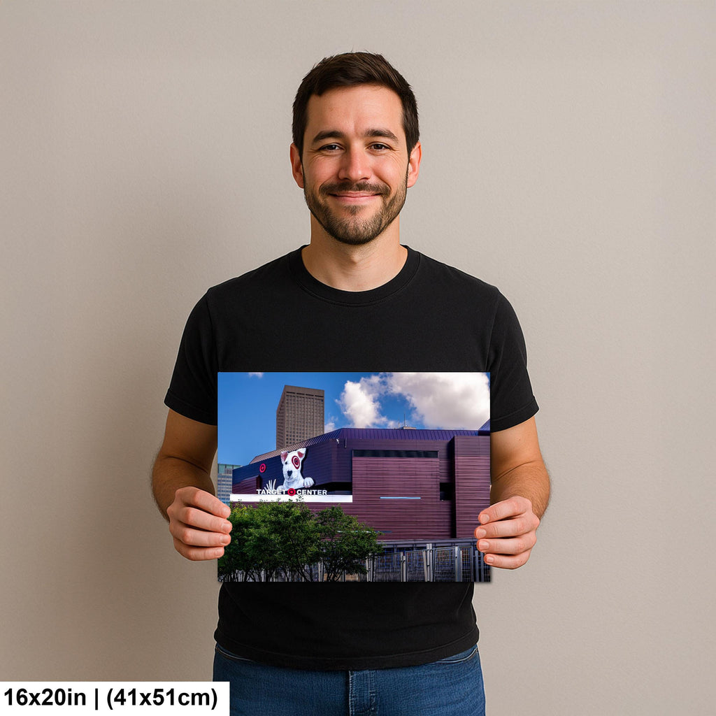 Target Center with Minneapolis Skyline, Arena Wall Art, Timberwolves and Lynx Home Photography Print