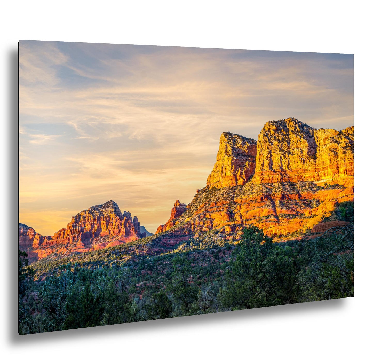 Sedona Red Rocks at Sunset Photography Print, Arizona Desert Landscape, Southwestern Wall Art, Golden Hour Nature Decor