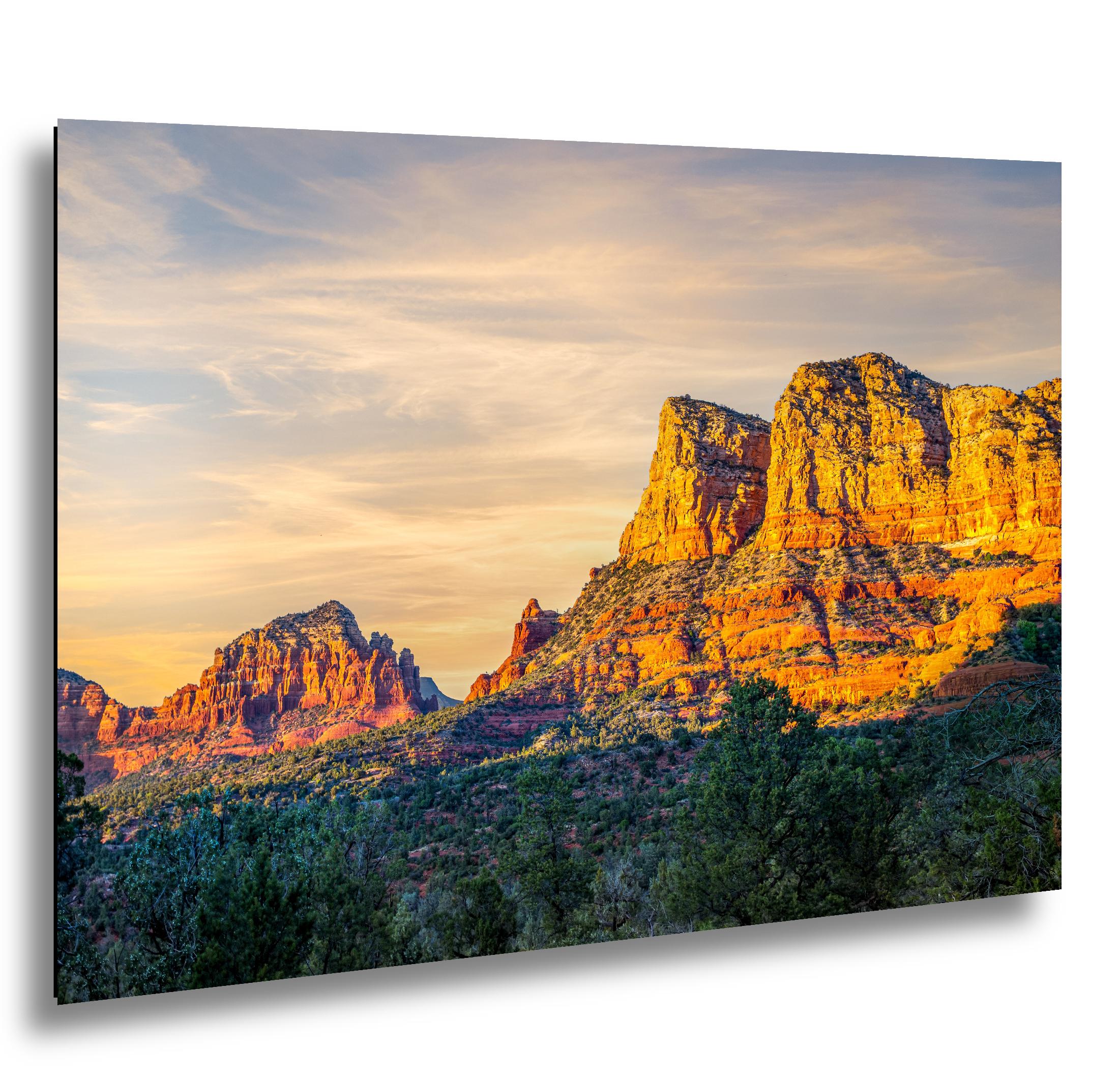 Sedona Red Rocks at Sunset Photography Print, Arizona Desert Landscape, Southwestern Wall Art, Golden Hour Nature Decor