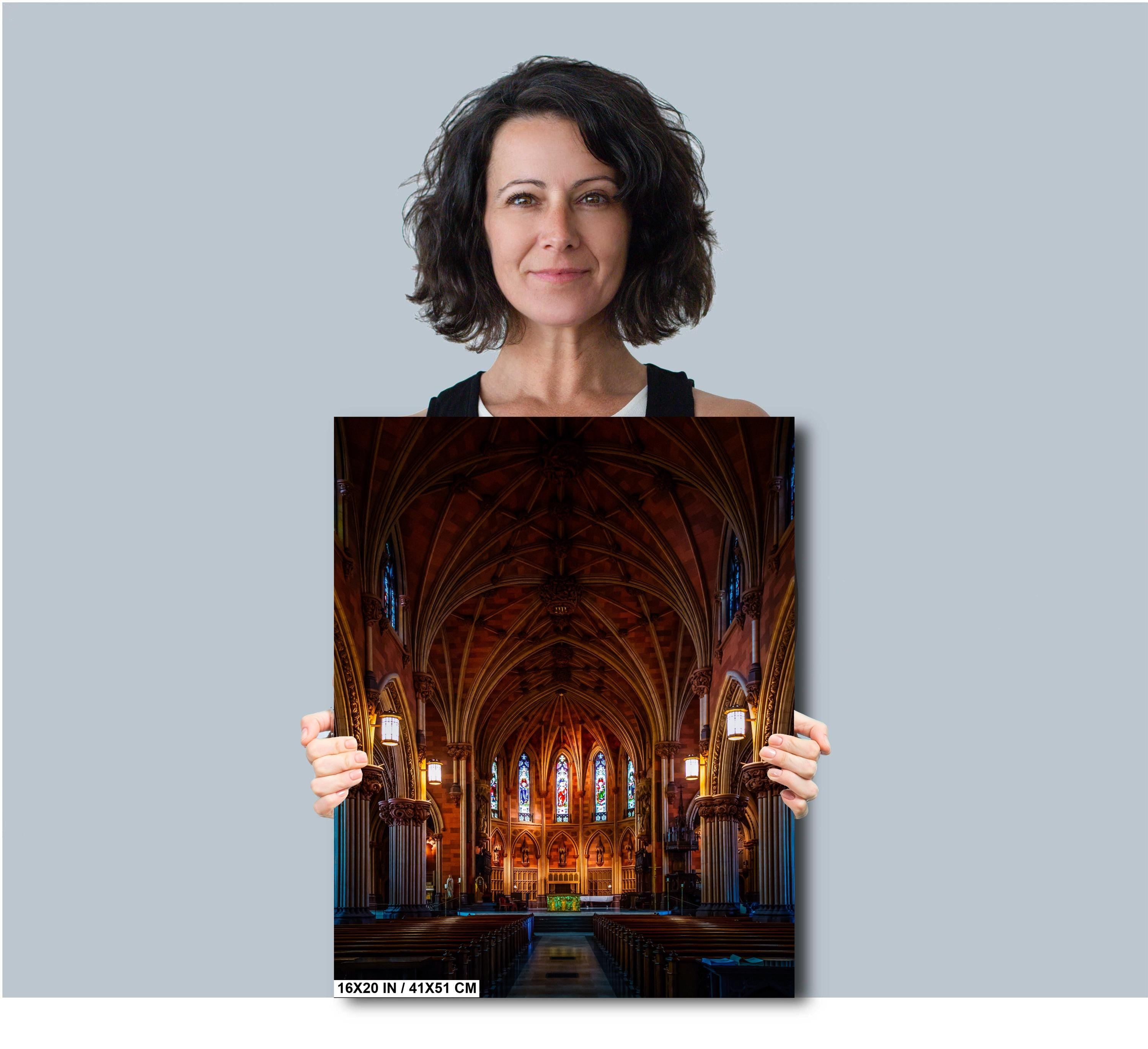 Albany’s Immaculate Conception Cathedral: Catholic Church Print Wall Art New York Historic Landmark Aluminum/Acrylic/Metal/Canvas