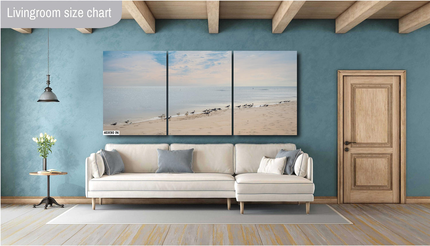 Birds on Perdido Key Beach: Florida Seascape Print Wall Art Coastal Wildlife Photography Aluminum/Acrylic/Metal/Canvas Home Decor