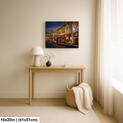 Bisbee Arizona Historic Street at Night, Southwest Architecture Photography Wall Art