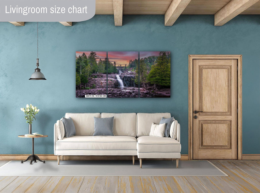 Gooseberry Falls Sunset: Minnesota State Park Waterfall Photography Wall Art