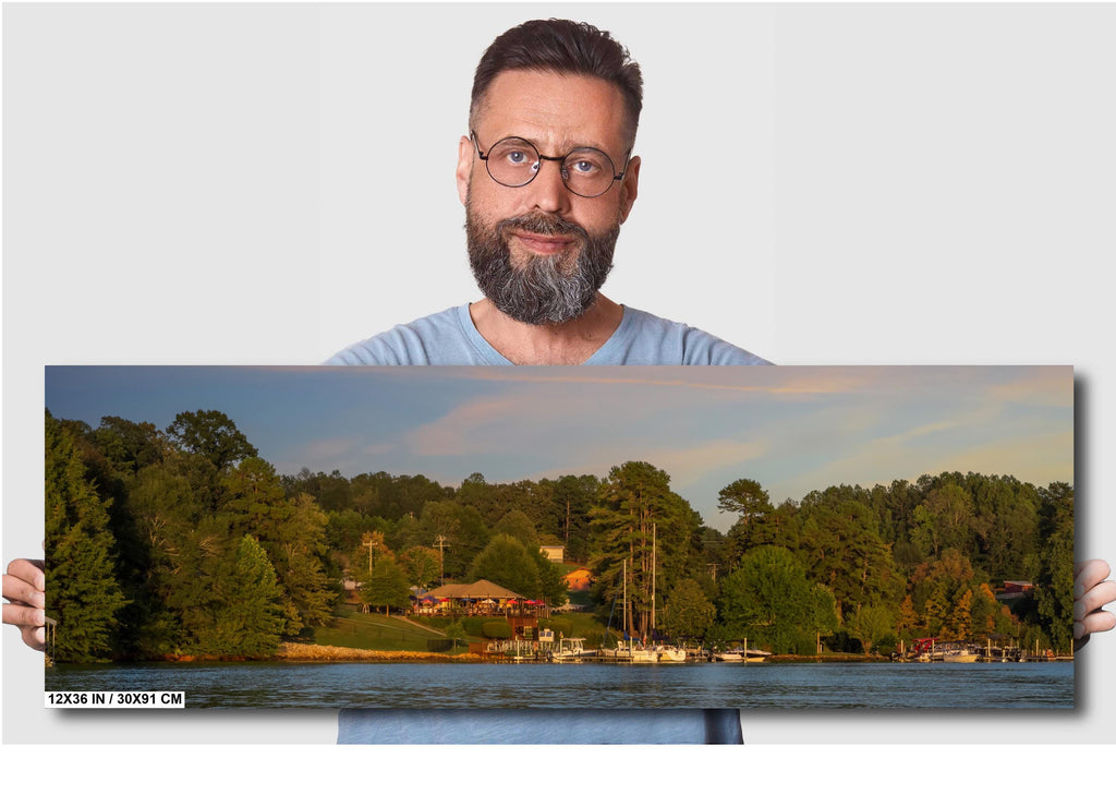 Cabana Lake Keowee at Sunset Dock and Dine South Carolina Print Wall Art Photography Aluminum/Acrylic/Metal/Canvas Nature Water Photography