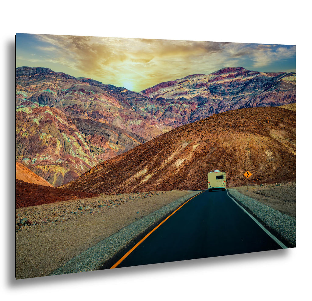 RV on Scenic Road Through Death Valley National Park California Photography Print