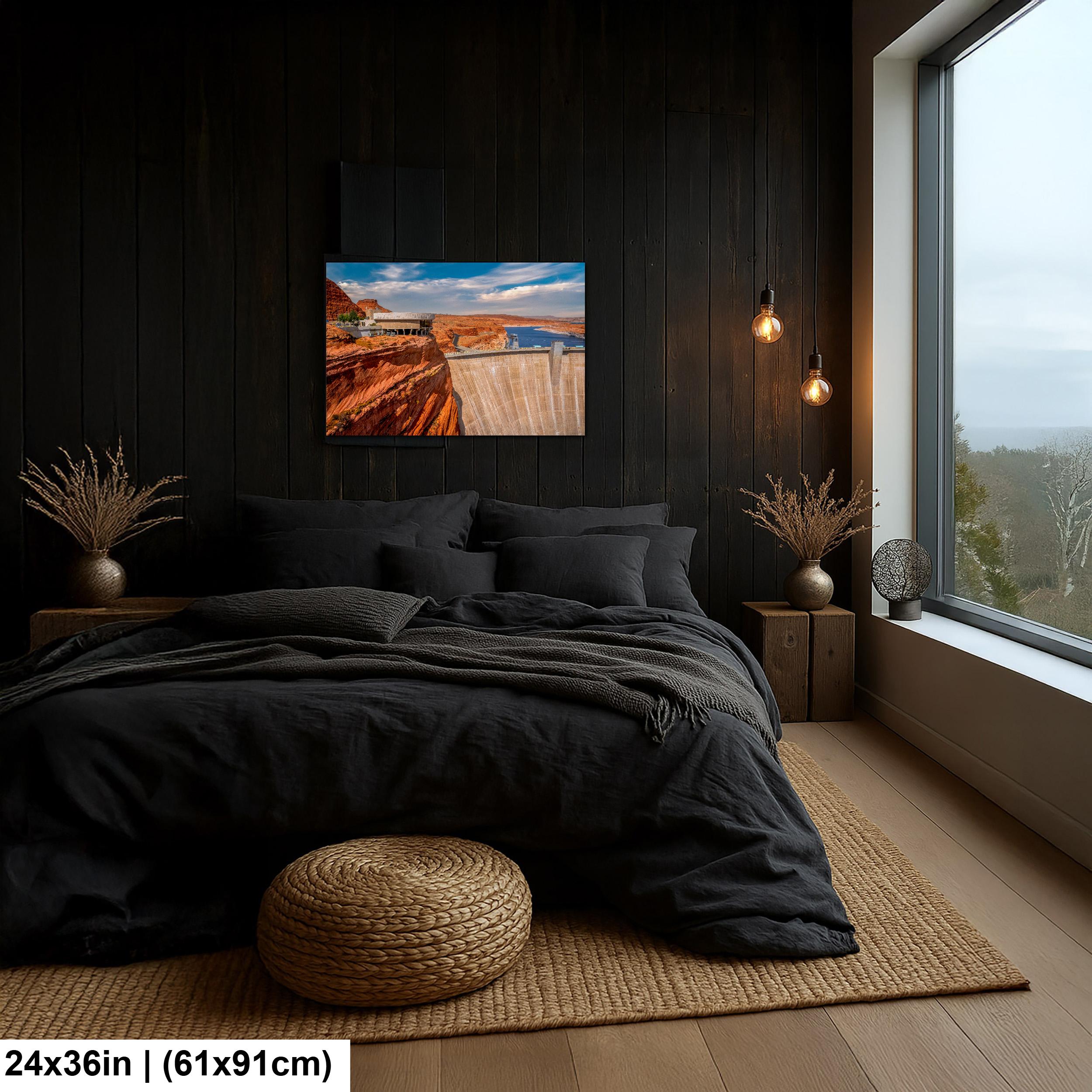 Glen Canyon Dam Overlooking Lake Powell Arizona Photography Print, Red Rock Desert Wall Art